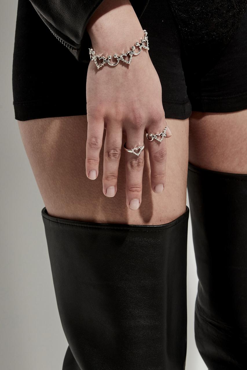 Stolen Girlfriends Club Sterling Silver Punk Jagged Heart Ring