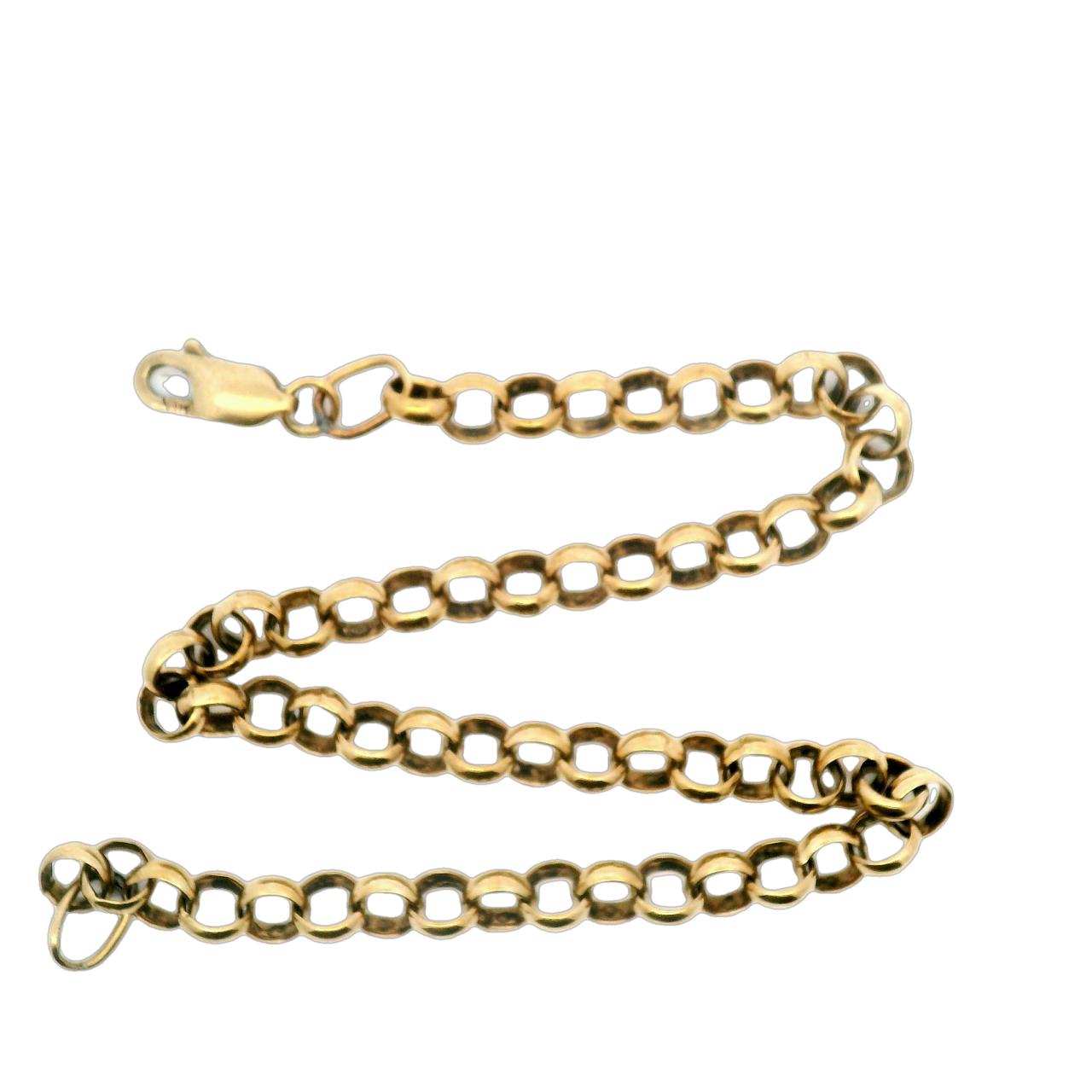 Estate 9ct Yellow Gold Round Belcher Bracelet