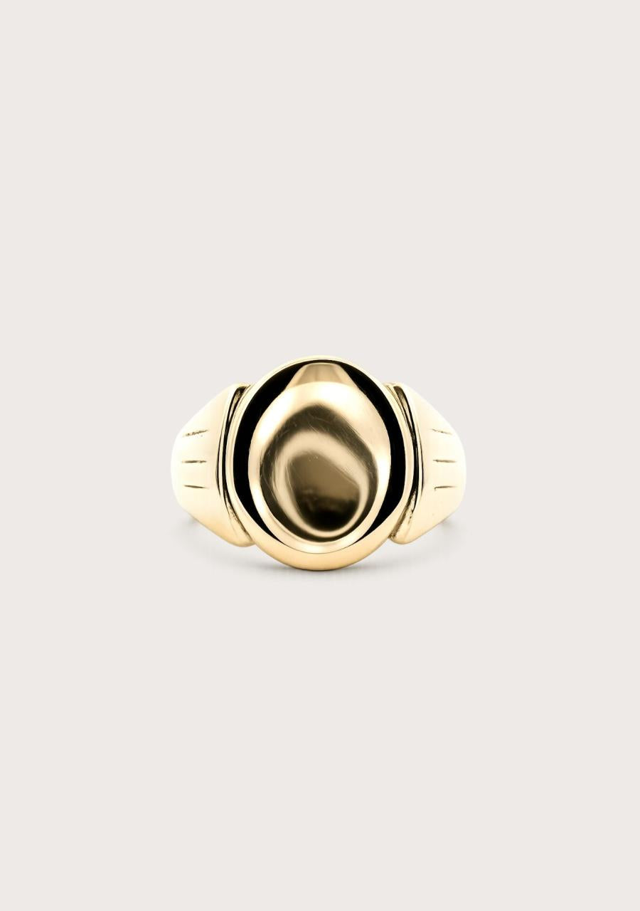 Estate 9ct Yellow Gold Oval Signet Ring
