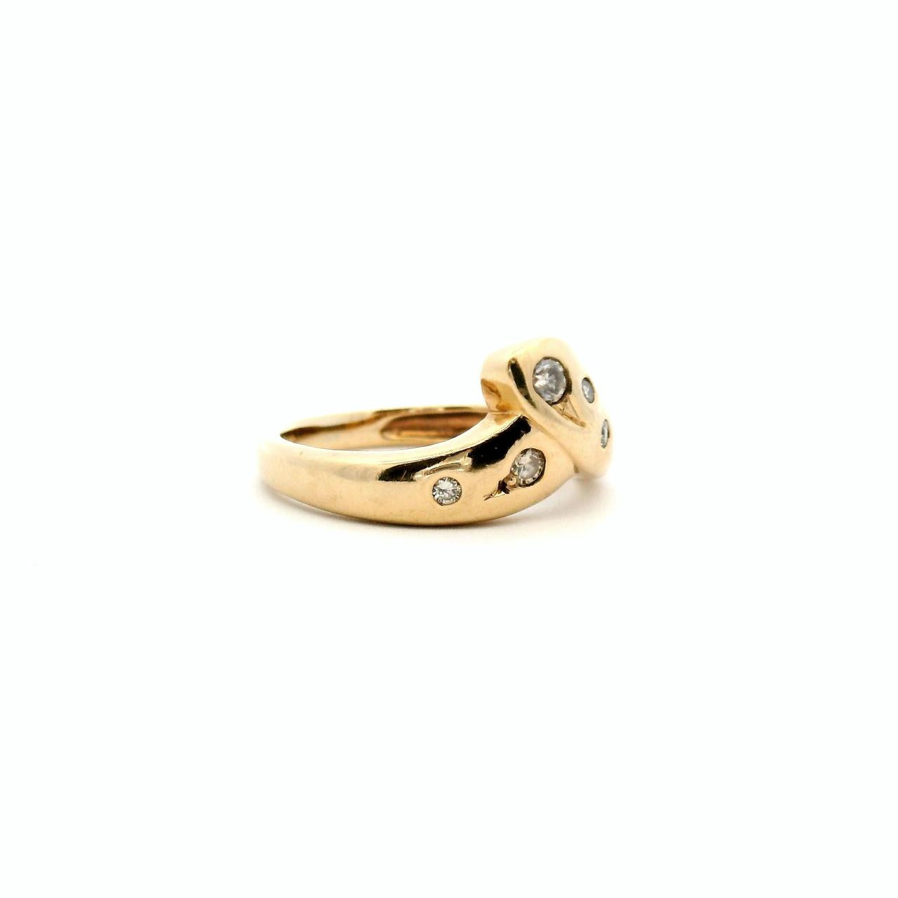 Estate 9ct Yellow Gold Crossover Diamond Ring