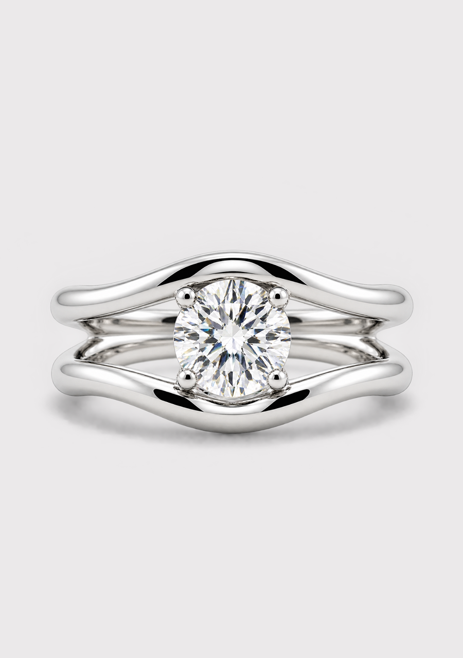 9ct White Gold Lab Grown Diamond Ring