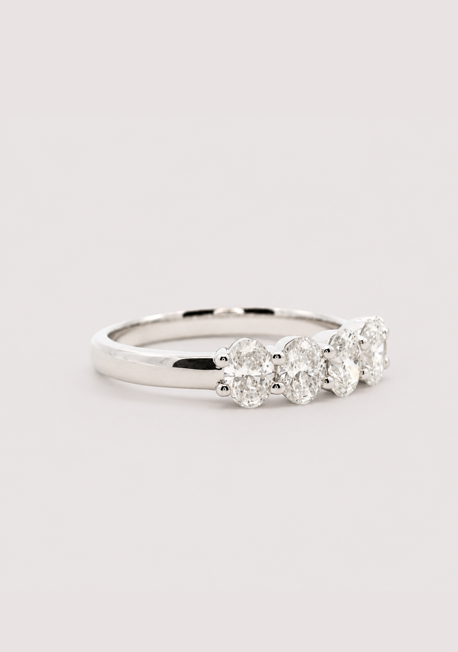 18ct White Gold Five Stone Diamond Ring