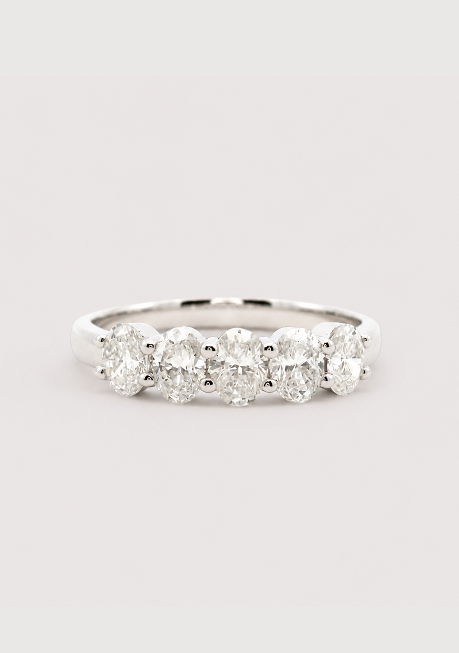 18ct White Gold Five Stone Diamond Ring