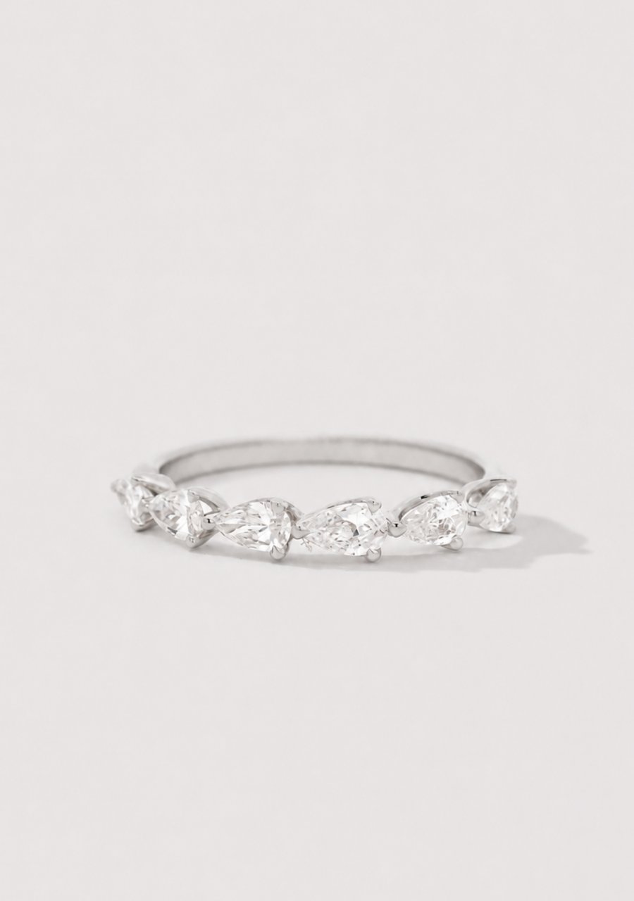 18ct White Gold Six Stone Pear Cut Diamond Ring