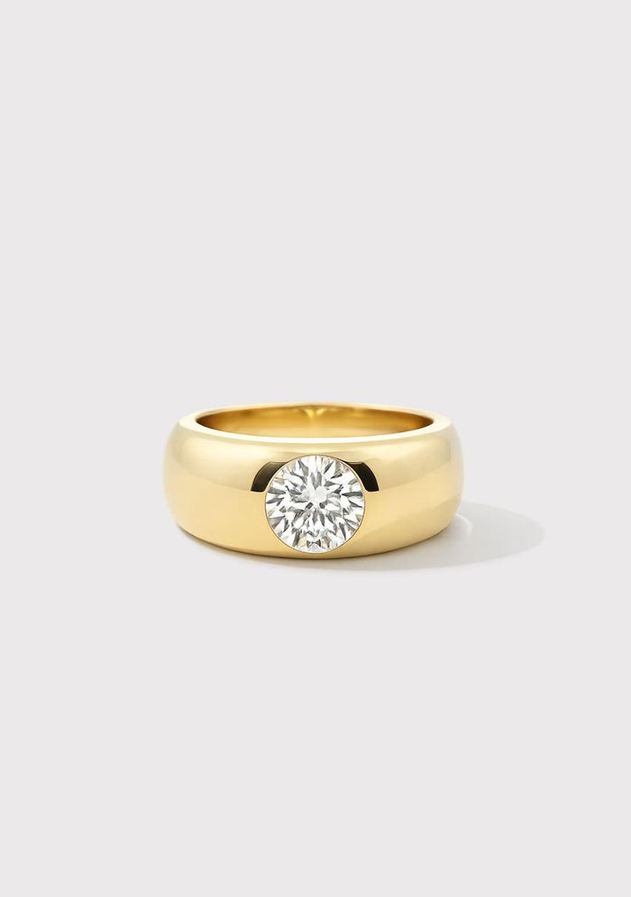 9ct Yellow Gold Dome Ring 1.00ct Lab Grown Diamond