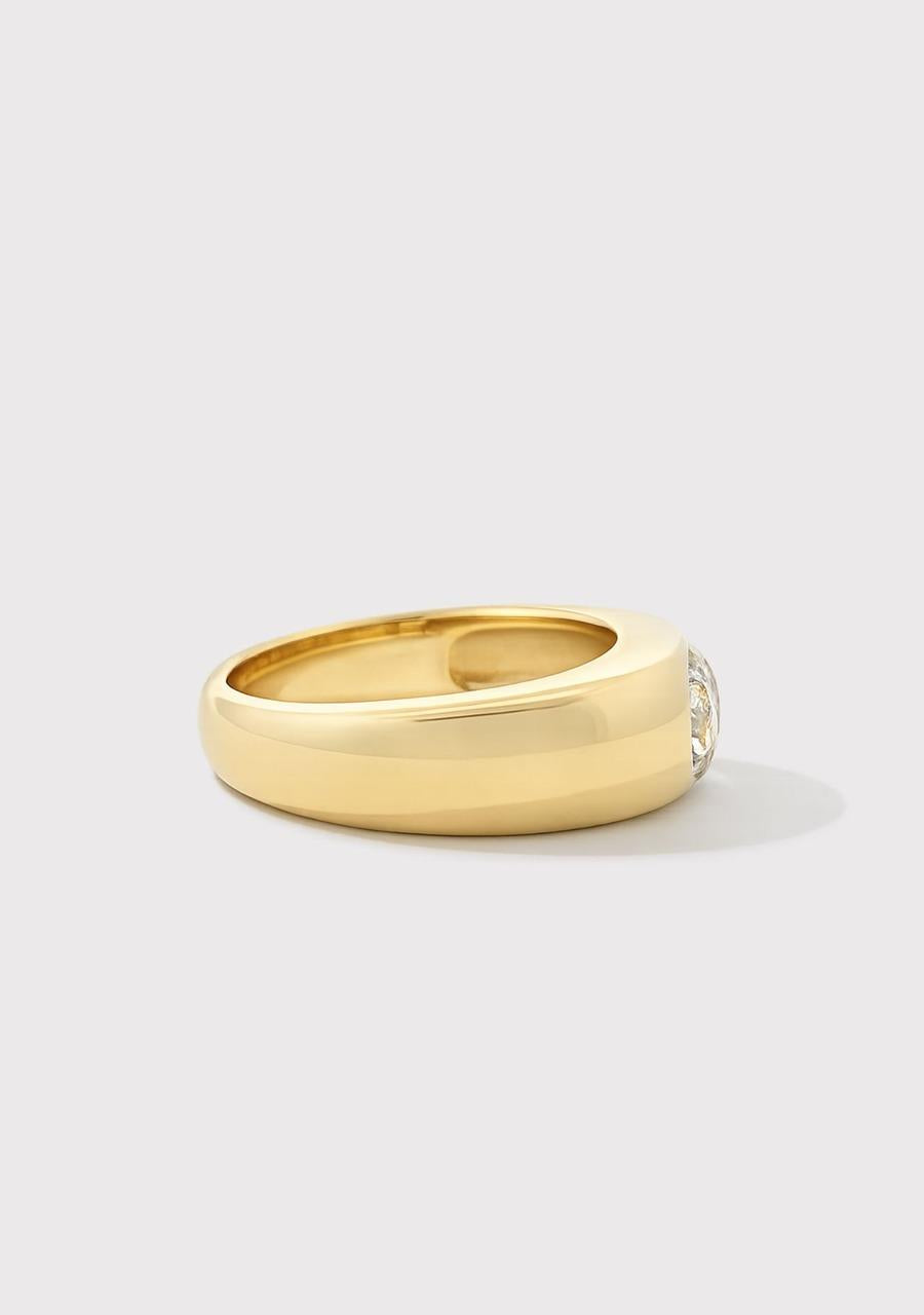 9ct Yellow Gold Dome Ring 1.00ct Lab Grown Diamond
