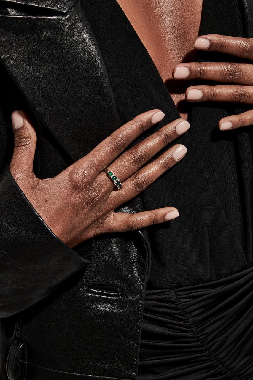 Stolen Girlfriends Club Sterling Silver Mood Crystal Halo Cluster Ring