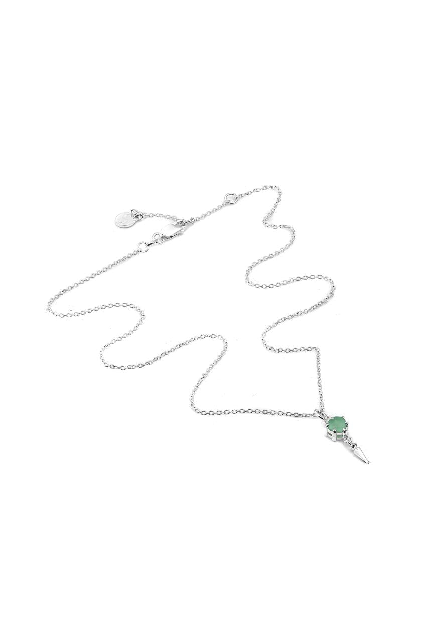 Stolen Girlfriends Club Sterling Silver Green Amethyst Precious Punk Spike Necklace