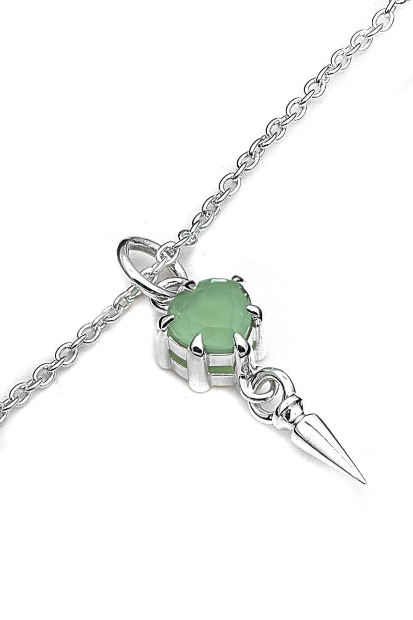 Stolen Girlfriends Club Sterling Silver Green Amethyst Precious Punk Spike Necklace