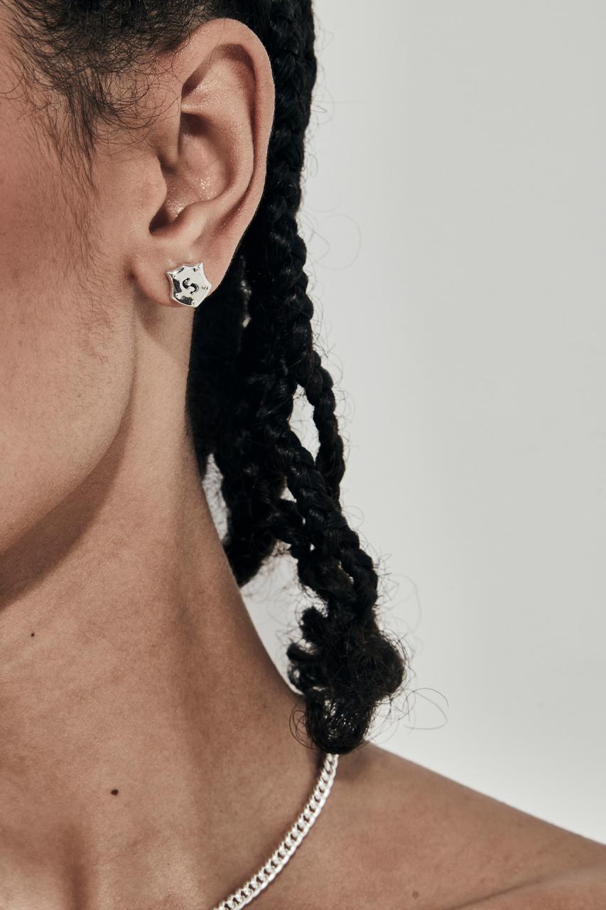 Stolen Girlfriends Club Sterling Silver Shield Stud Earrings