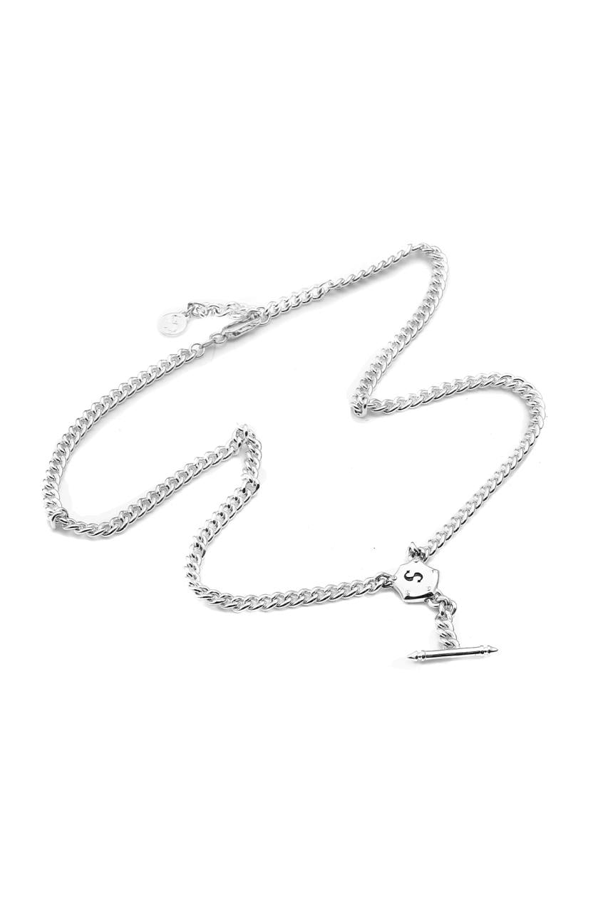 Stolen Girlfriends Club Sterling Silver Shield Fob Necklace