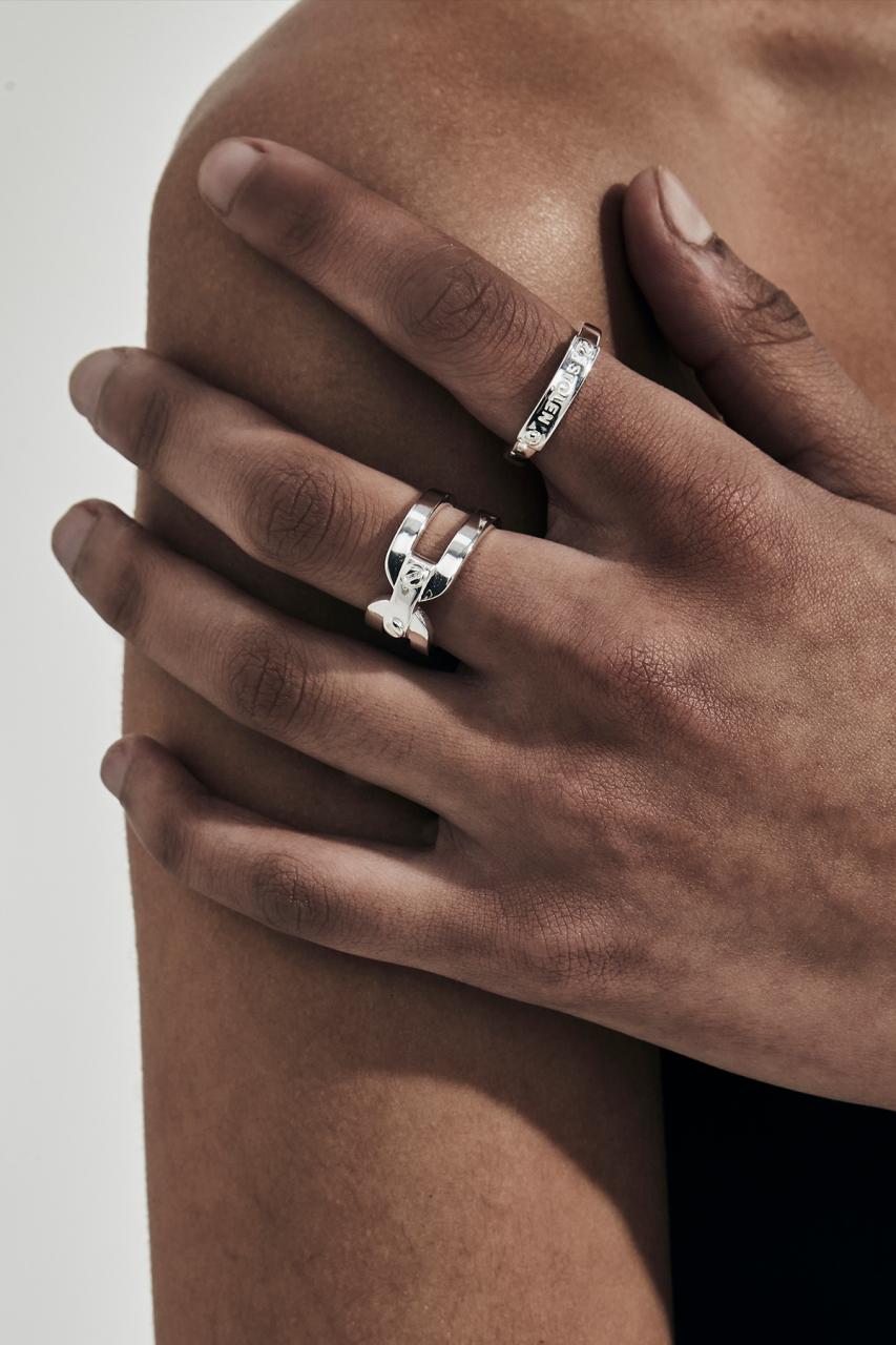 Stolen Girlfriends Club Sterling Silver Narrow Bolted Band Ring