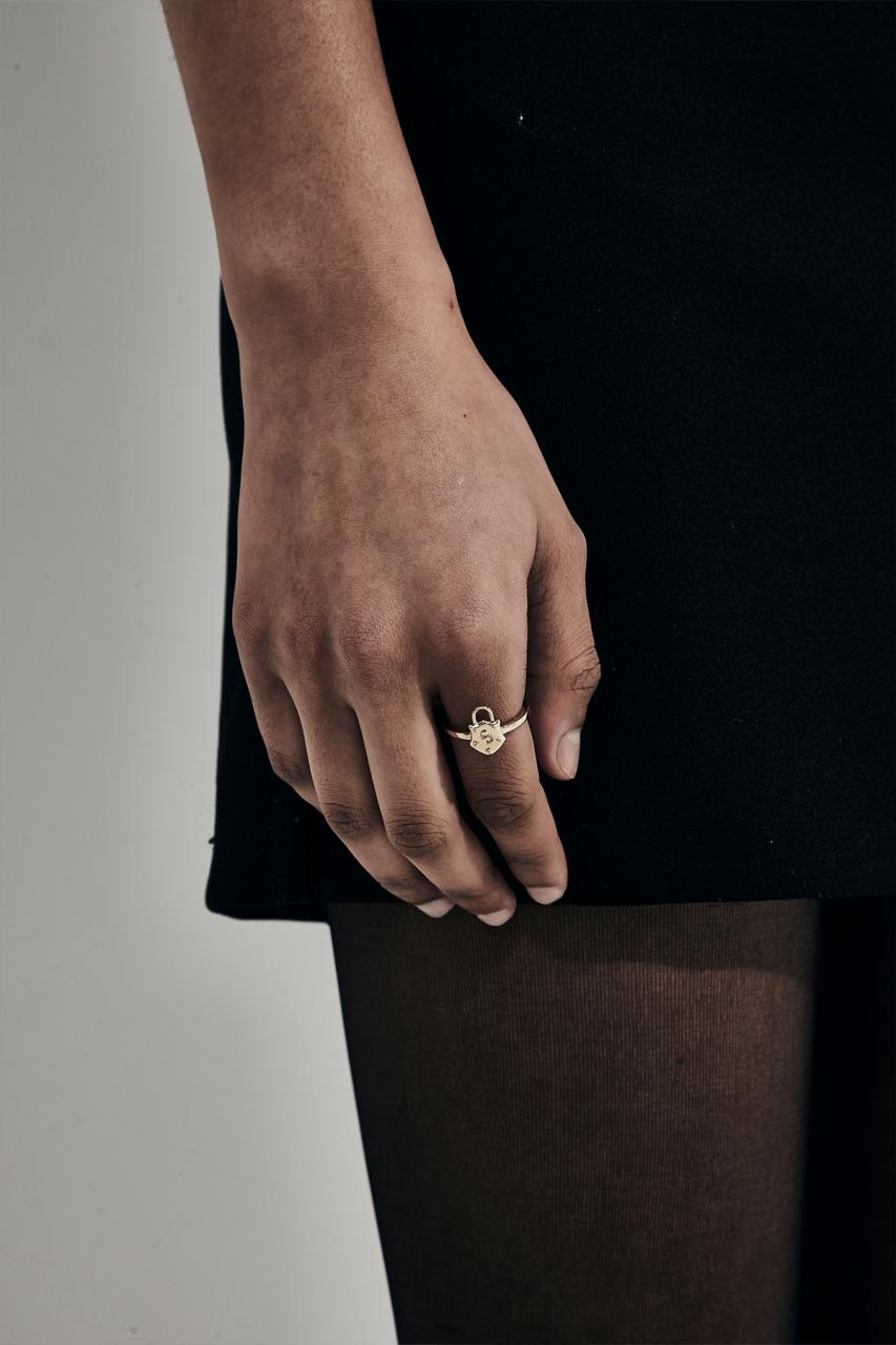 Stolen Girlfriends Club 18ct Gold Plated Shield Ring