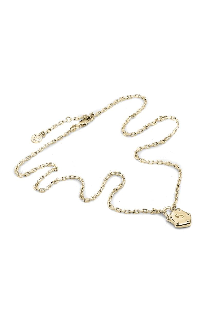Stolen Girlfriends Club 18ct Gold Plated Shield Necklace