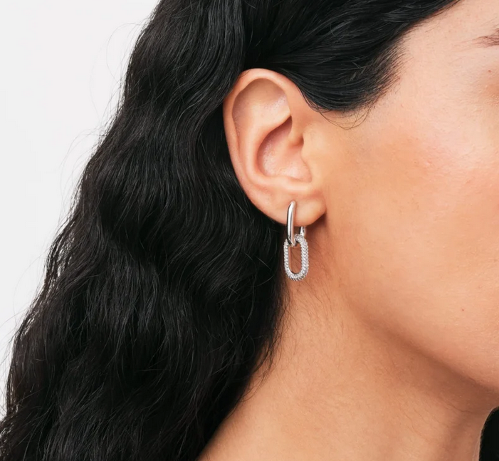 Daniel Wellington Brass Crystal Link Earrings