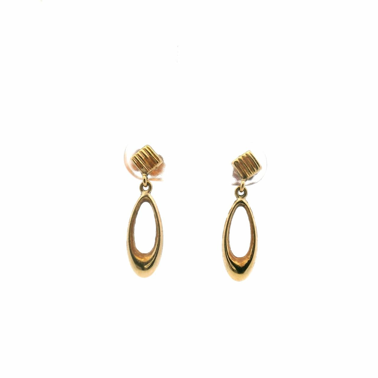 Estate 9ct Yellow Gold Drop Stud Earrings