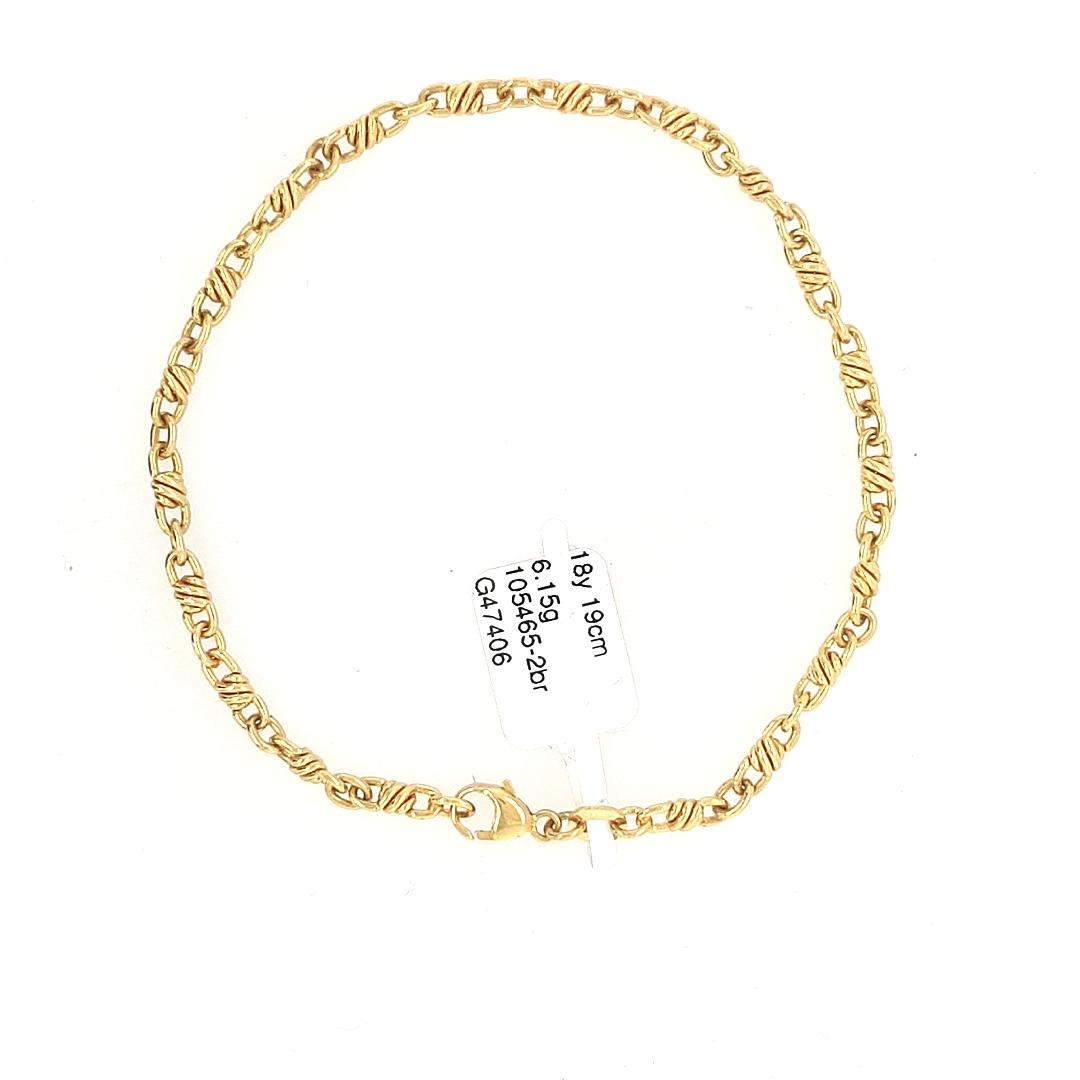 Estate 18ct Yellow Gold Twisted Link Bracelet