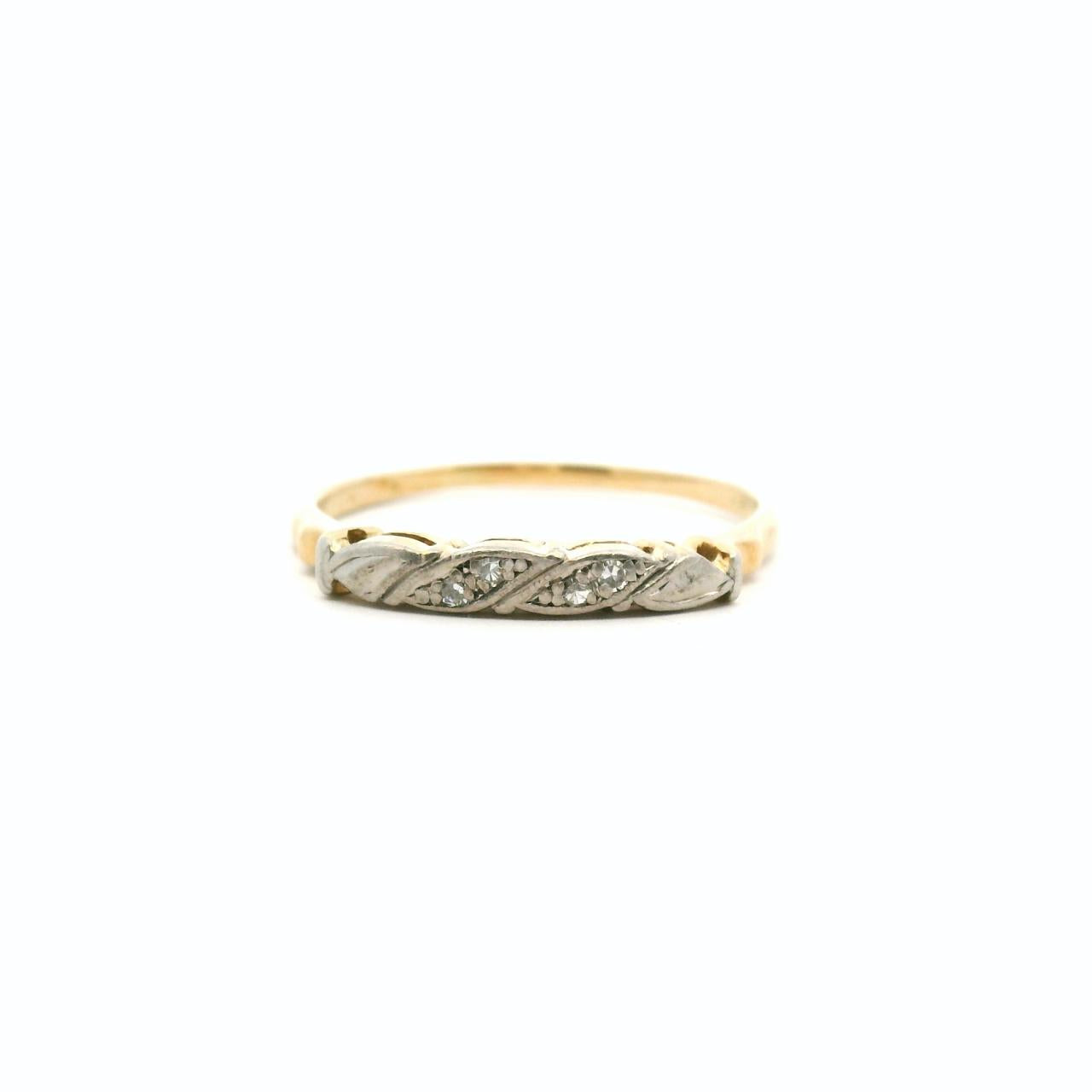 Estate 9ct Yellow Gold Diamond Band