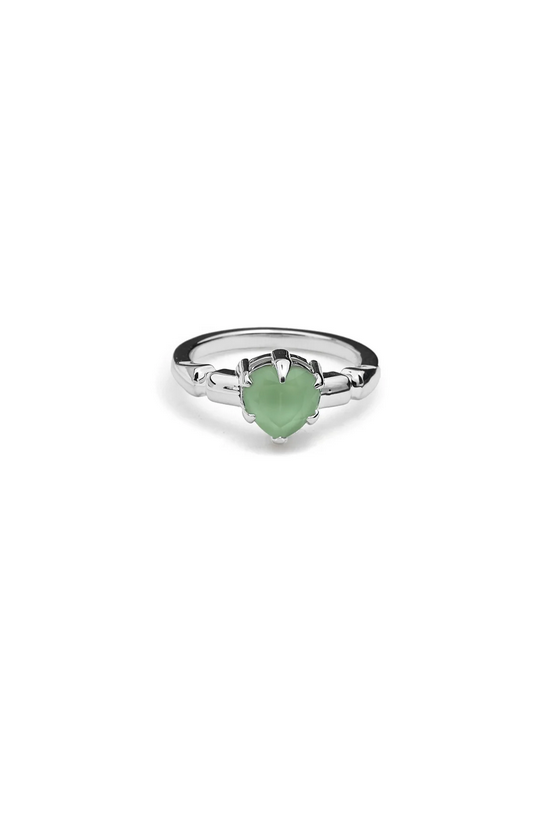 Stolen Girlfriends Club Sterling Silver Precious Punk Ring with Green Amethyst