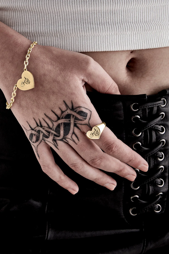 Stolen Girlfriends Club 18ct Gold Plated Warm Welcome Heart Ring