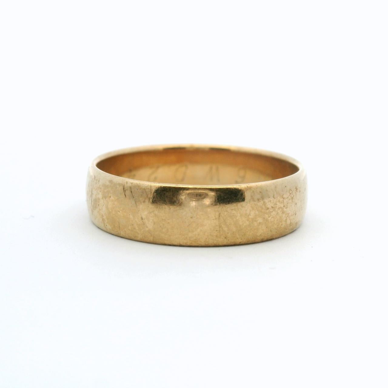 Estate 9ct Yellow Gold 5.90mm Half Round Band