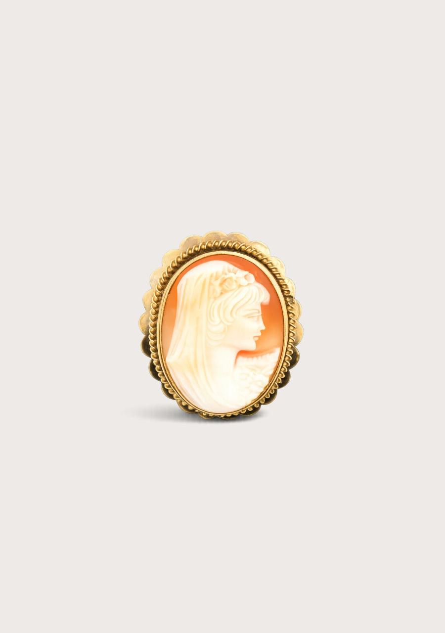 9ct Yellow Gold Cameo Brooch
