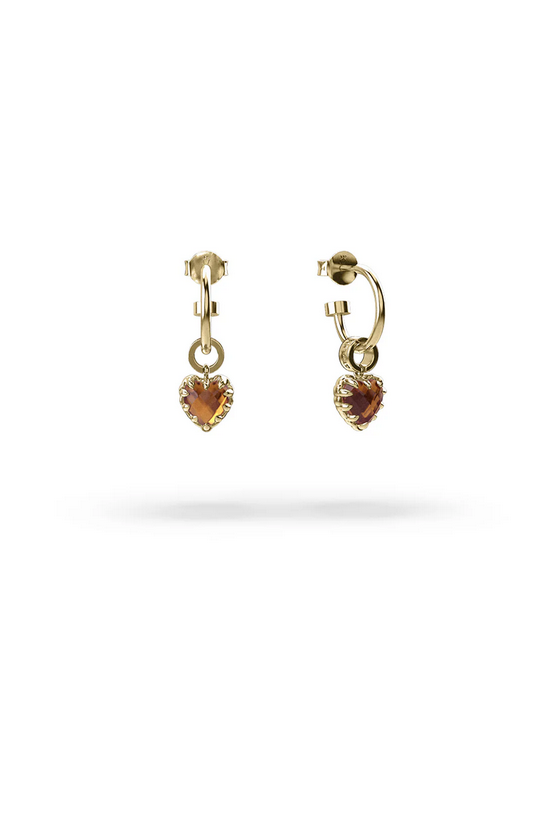 Stolen Girlfriends Club 18ct Gold Plated Citrine Love Anchor Earrings