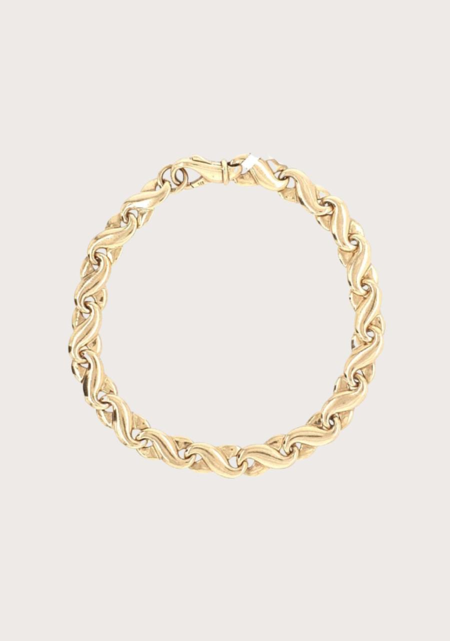 Estate 9ct Yellow Gold Infinity Link Bracelet