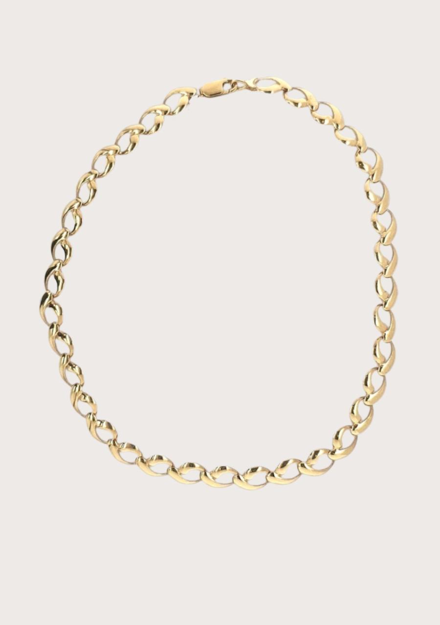 Estate 9ct Yellow Gold Fancy Link Necklace