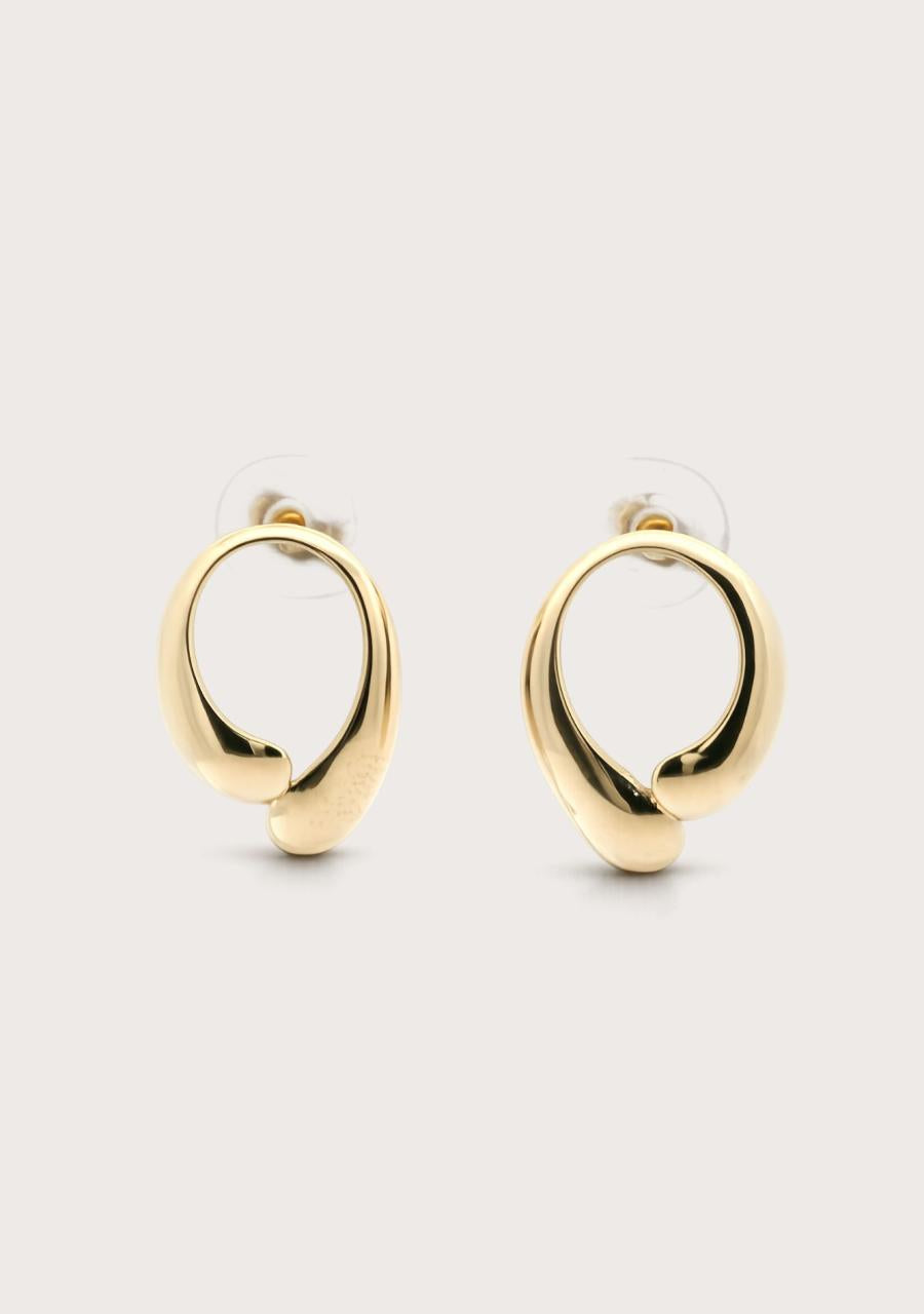 Estate 9ct Yellow Gold Open Circle Stud Earrings