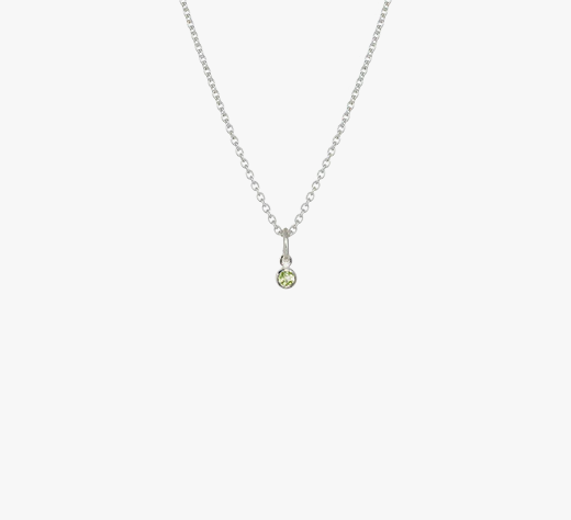 Evolve Sterling Silver Peridot August Birthstone Necklace