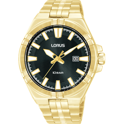 Lorus Stainless Steel Gold Plated Mens Sports Watch