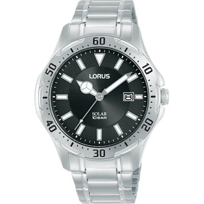 Lorus Stainless Steel Mens Sports Solar Watch