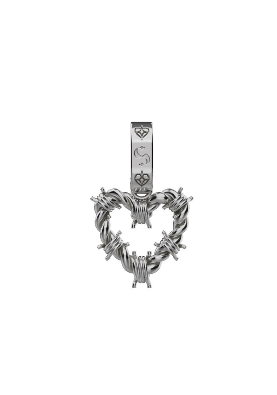 Stolen Girlfriends Club Sterling Silver Barb Heart Charm