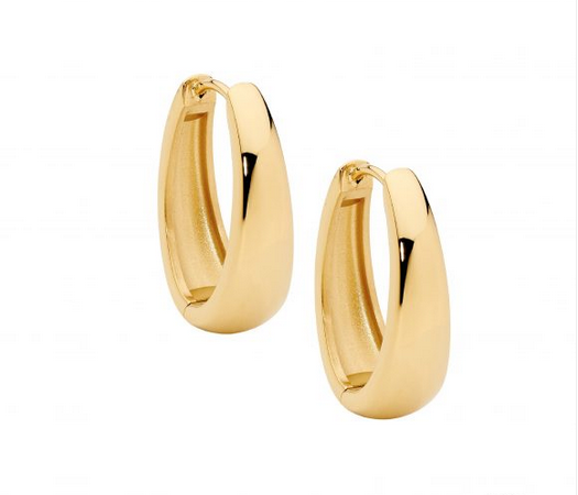 Ellani Stainless Steel Yellow Gold Plated 23mm Hoop Earrings