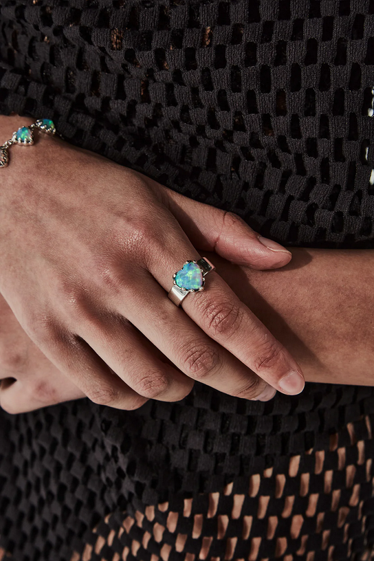 Stolen Girlfriends Club Sterling Silver Love Claw Opal Ring