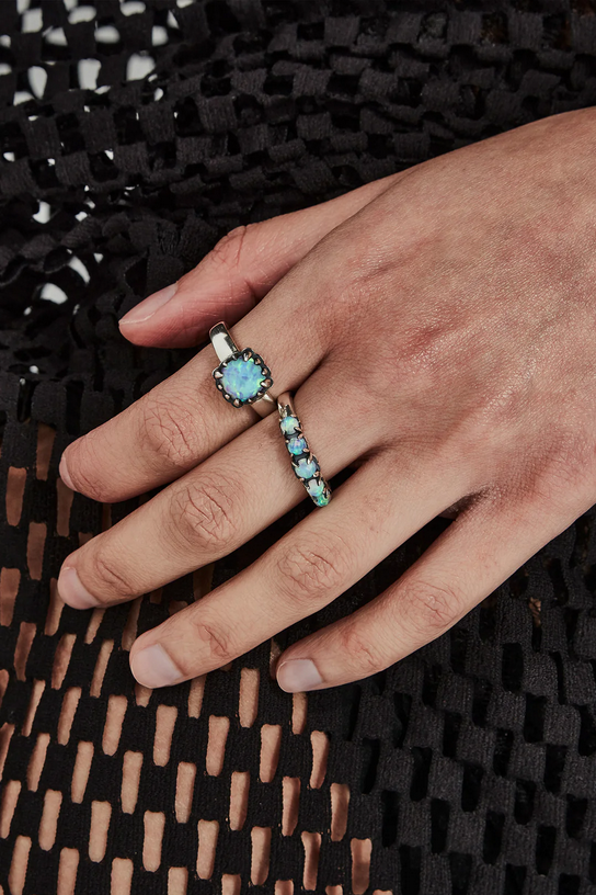 Stolen Girlfriends Club Sterling Silver Baby Claw Opal Ring