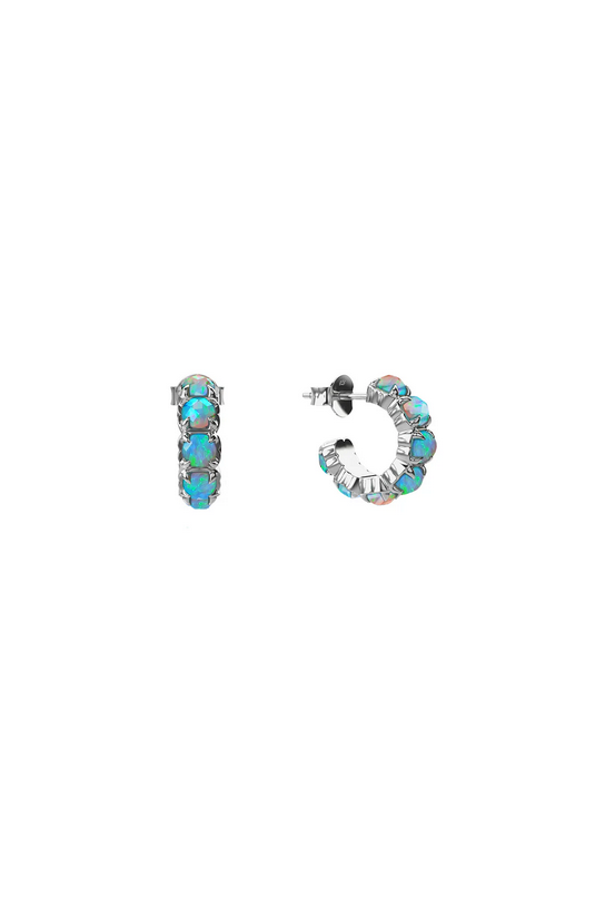 Stolen Girlfriends Club Sterling Silver Opal Halo Cluster Earrings