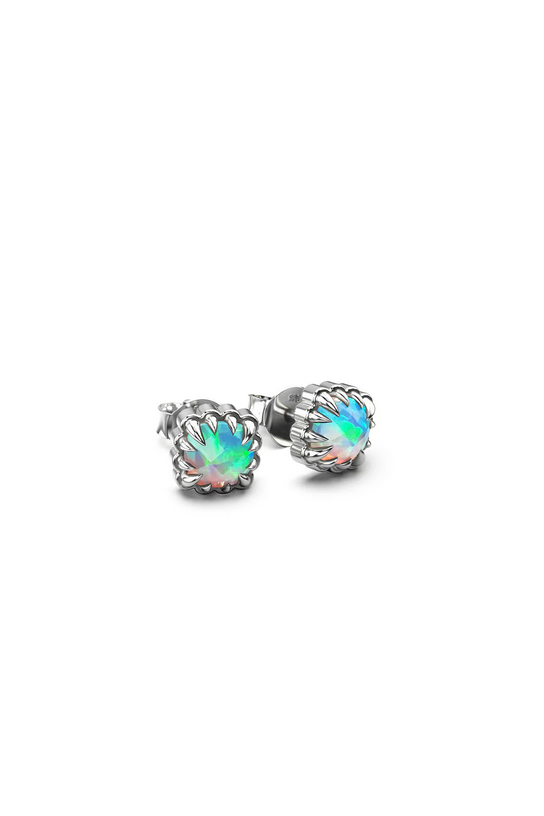 Stolen Girlfriends Club Sterling Silver Opal Mini Claw Stud Earrings