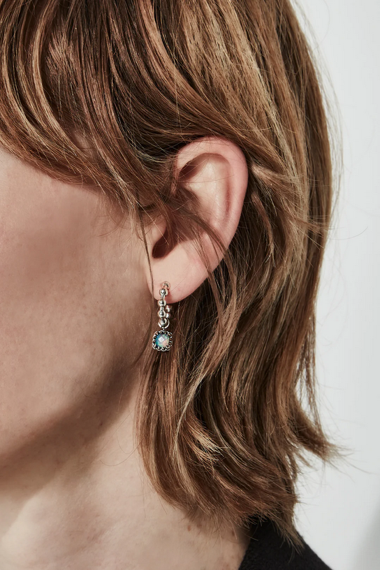 Stolen Girlfriends Club Sterling Silver Opal Baby Claw Ball Chain Sleeper Earrings