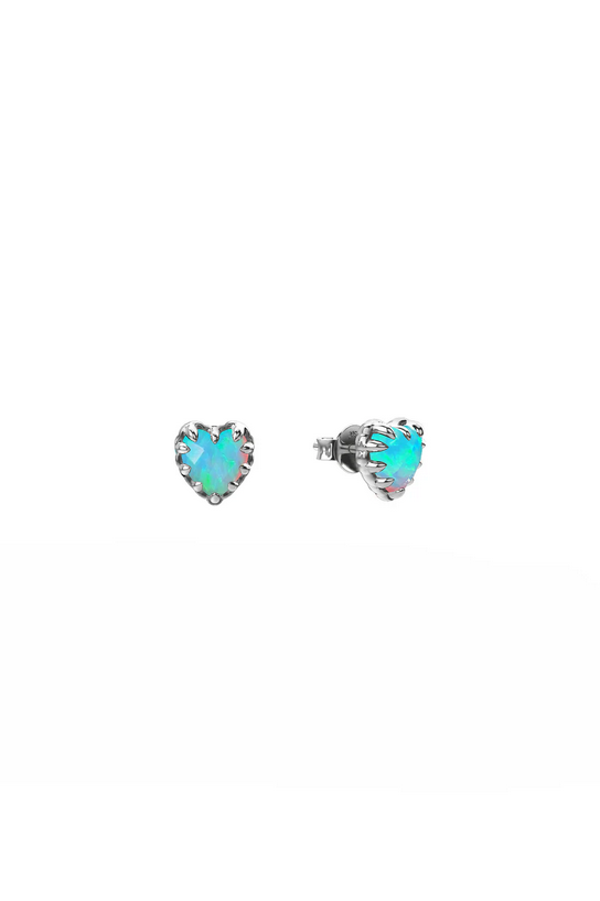 Stolen Girlfriends Club Sterling Silver Opal Love Claw Earrings