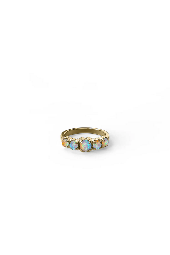 Stolen Girlfriends Club 18ct Yellow Gold Plated Opal Halo Cluster Ring