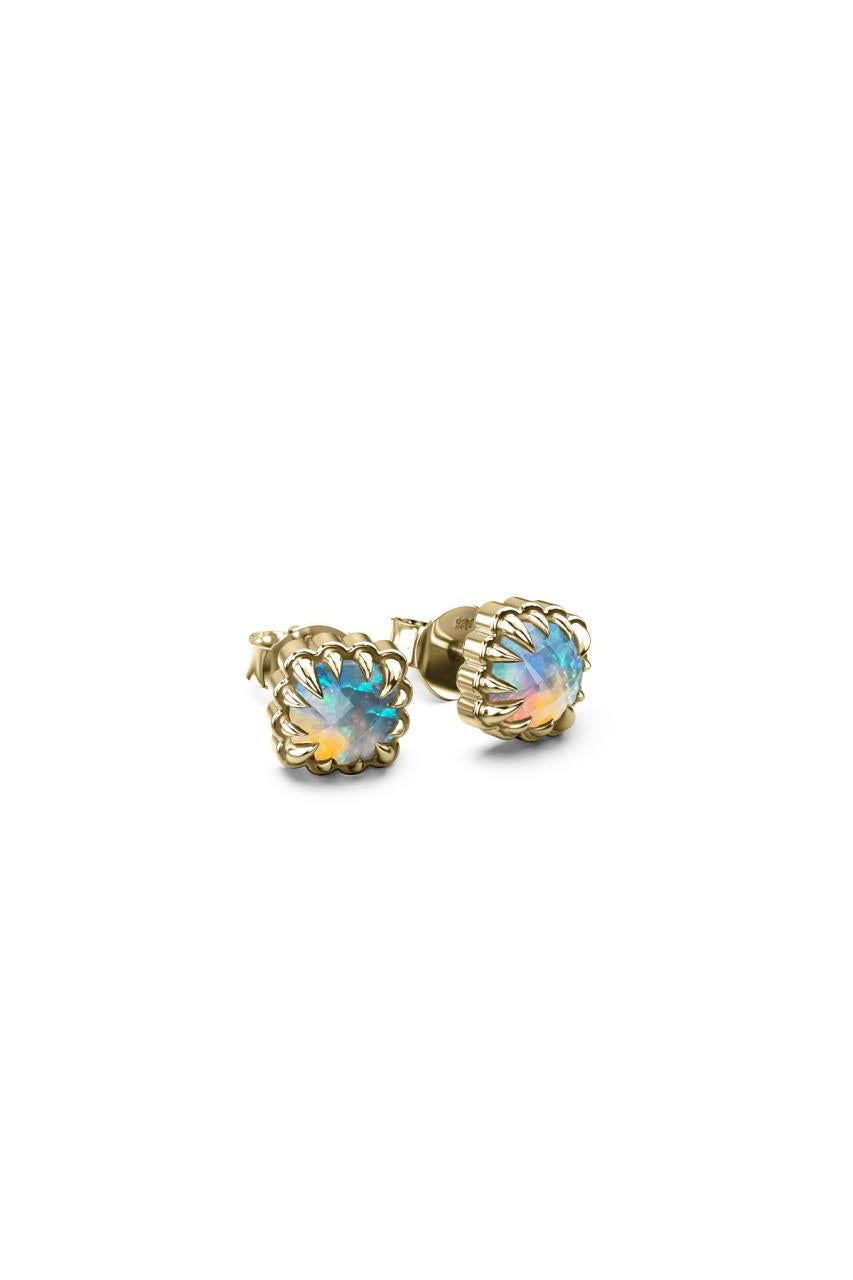 Stolen Girlfriends Club 18ct Gold Plated Opal Mini Claw Stud Earrings