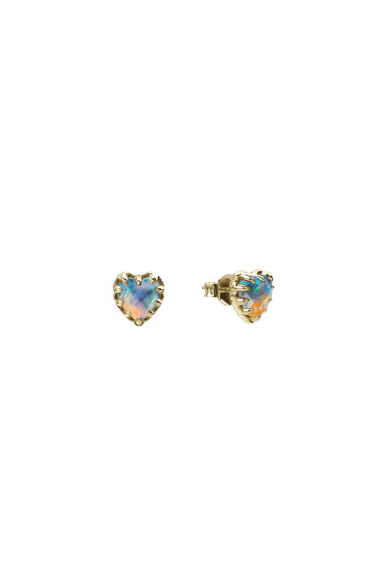 Stolen Girlfriends Club 18ct Gold Plated Opal Love Claw Earrings