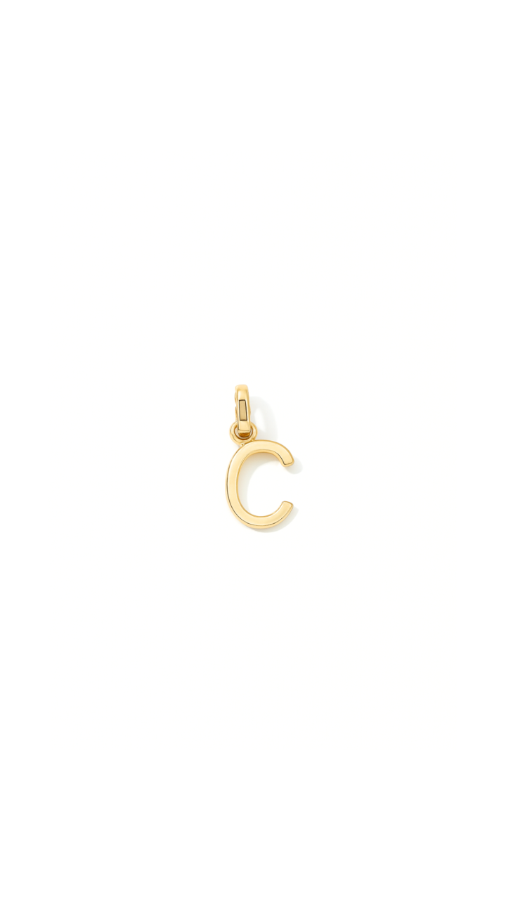9ct Yellow Gold Mini Initial 'C' Pendant