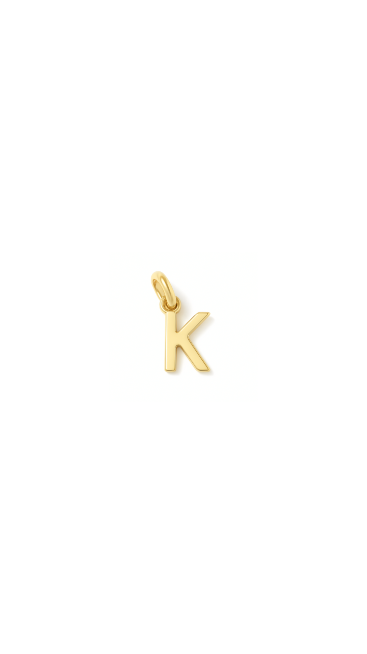 9ct Yellow Gold Mini Initial 'K' Pendant