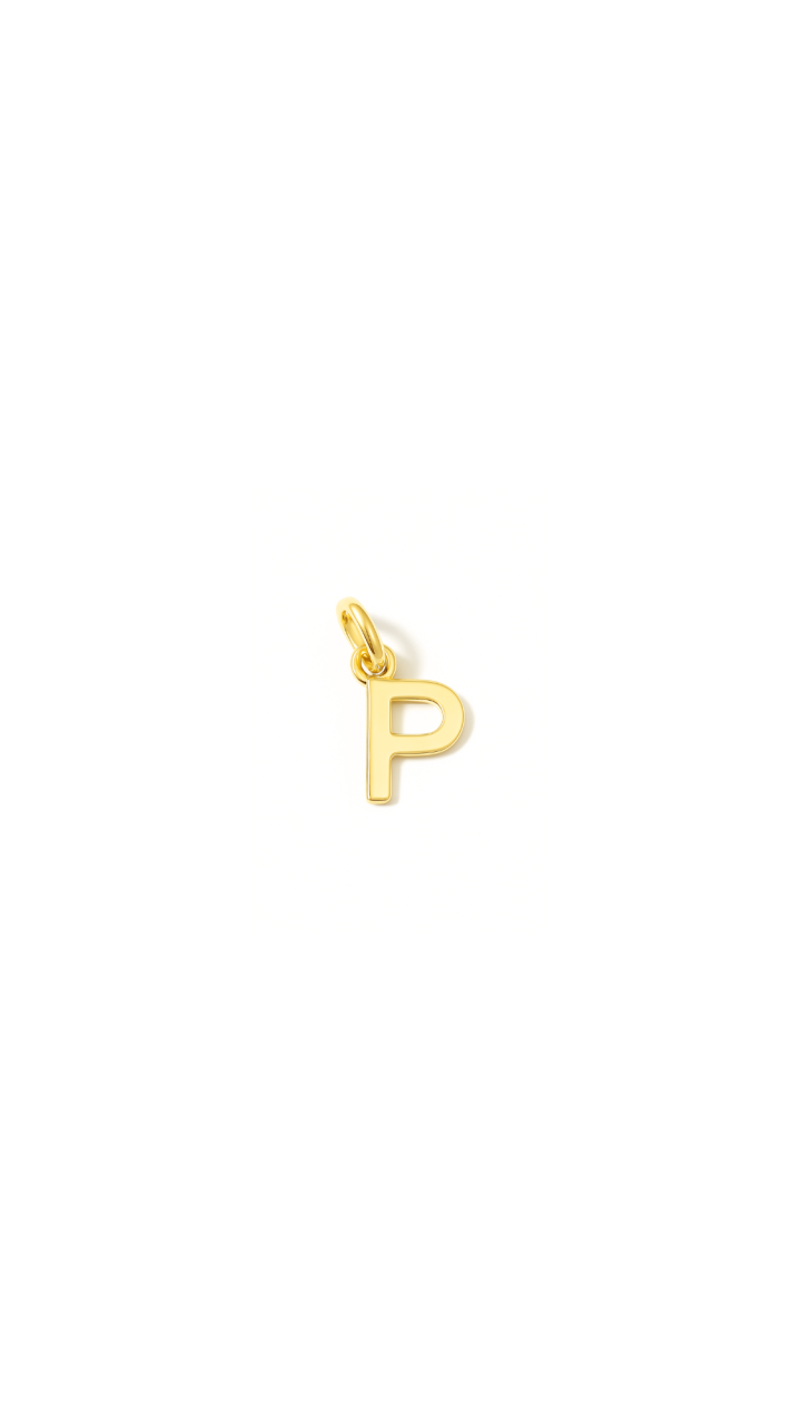 9ct Yellow Gold Mini Initial 'P' Pendant