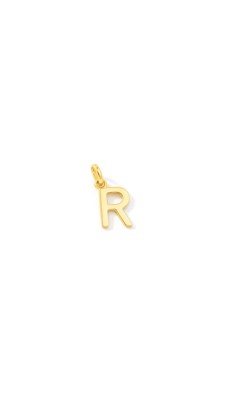 9ct Yellow Gold Mini Initial 'R' Pendant