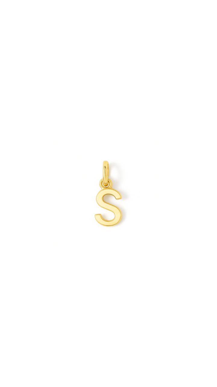 9ct Yellow Gold Mini Initial 'S' Pendant