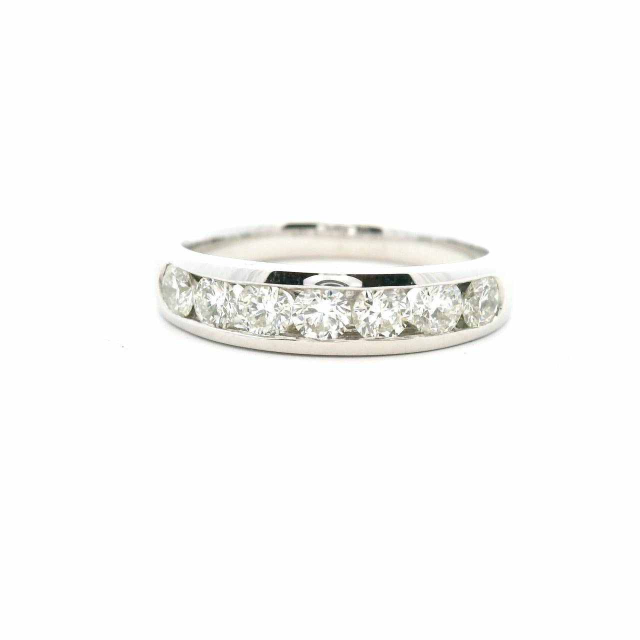 9ct White Gold Seven Stone Channel Set Diamond Ring
